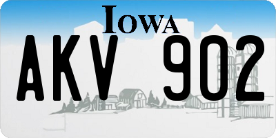 IA license plate AKV902