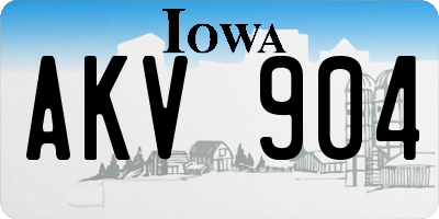 IA license plate AKV904