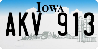 IA license plate AKV913