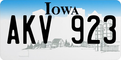 IA license plate AKV923