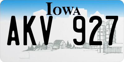 IA license plate AKV927