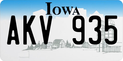 IA license plate AKV935