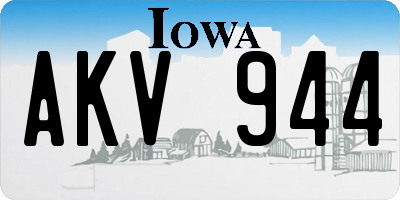 IA license plate AKV944