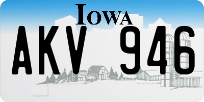 IA license plate AKV946