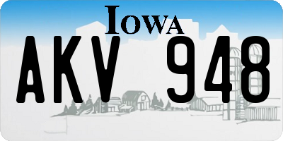 IA license plate AKV948