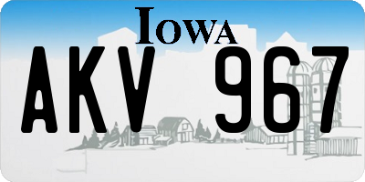 IA license plate AKV967