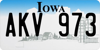 IA license plate AKV973