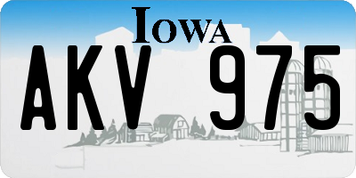 IA license plate AKV975