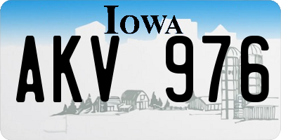 IA license plate AKV976