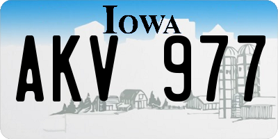 IA license plate AKV977