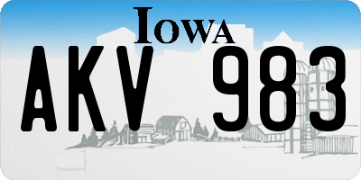 IA license plate AKV983