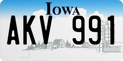 IA license plate AKV991