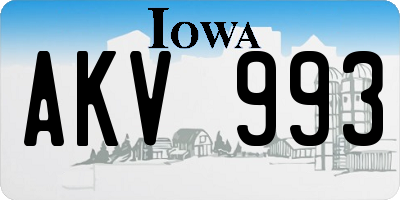 IA license plate AKV993