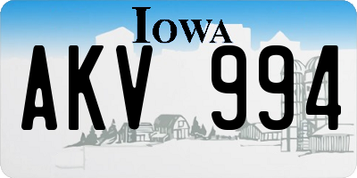 IA license plate AKV994