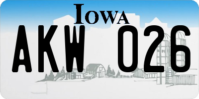 IA license plate AKW026