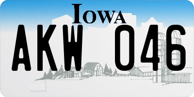 IA license plate AKW046