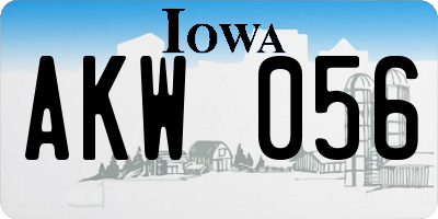 IA license plate AKW056