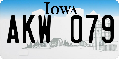 IA license plate AKW079