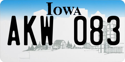 IA license plate AKW083