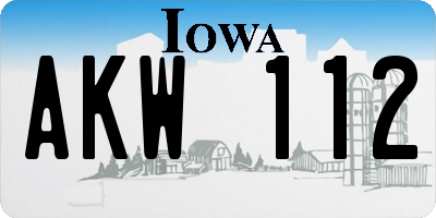 IA license plate AKW112