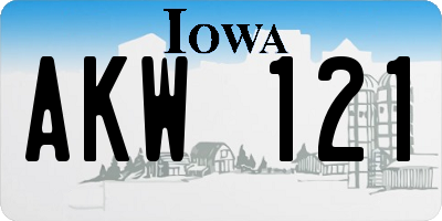 IA license plate AKW121