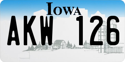 IA license plate AKW126