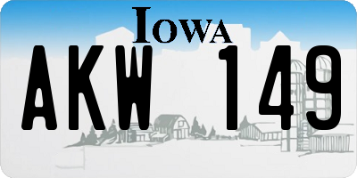 IA license plate AKW149