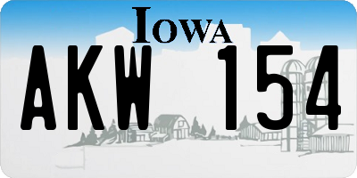 IA license plate AKW154