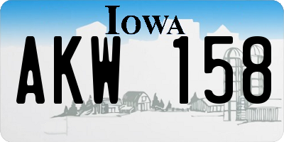 IA license plate AKW158