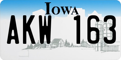 IA license plate AKW163