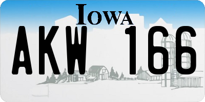IA license plate AKW166