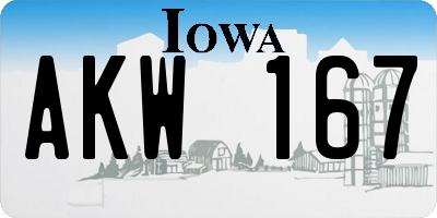 IA license plate AKW167