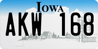 IA license plate AKW168