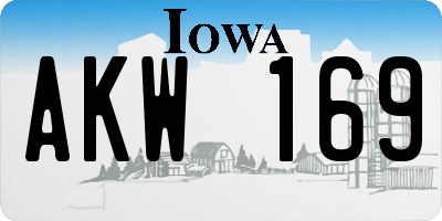 IA license plate AKW169
