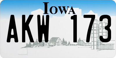 IA license plate AKW173