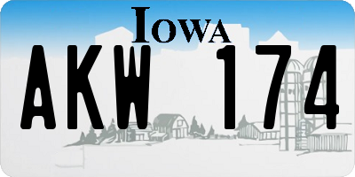 IA license plate AKW174