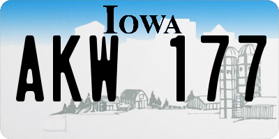 IA license plate AKW177