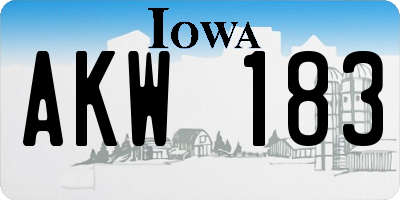 IA license plate AKW183