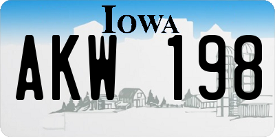 IA license plate AKW198