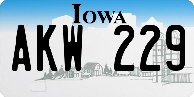 IA license plate AKW229