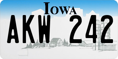 IA license plate AKW242