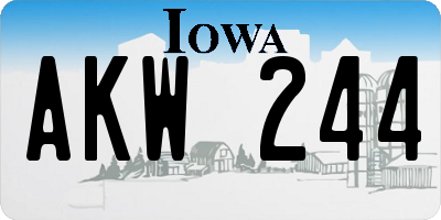 IA license plate AKW244