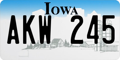 IA license plate AKW245
