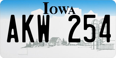 IA license plate AKW254