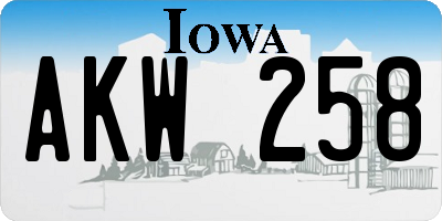 IA license plate AKW258