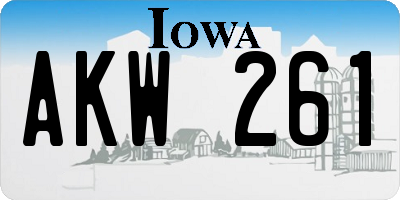 IA license plate AKW261