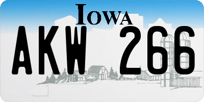 IA license plate AKW266