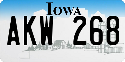 IA license plate AKW268