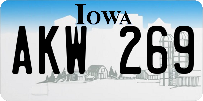 IA license plate AKW269