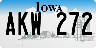 IA license plate AKW272